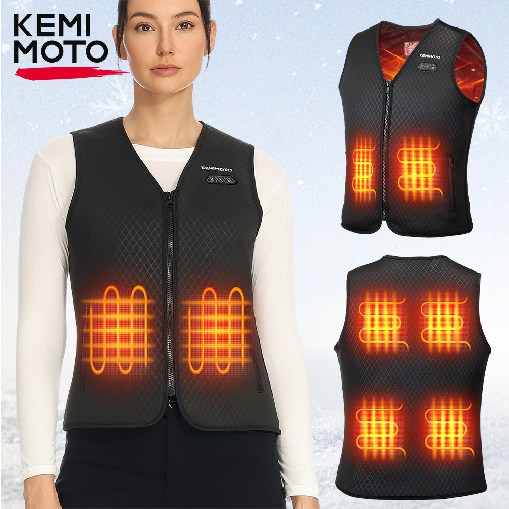 Motorcycle Gear Vest - Unisex Heated Vest with 6 Heating