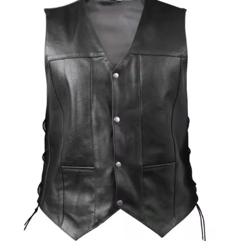 Motorcycle Gear Vest - Men's Punk Style Denim Vest with