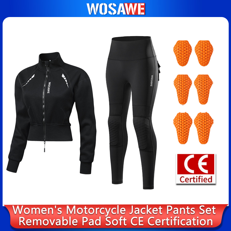 Motorcycle Gear Women Pants - WOSAWE Women Motorcycle Riding Suit CE