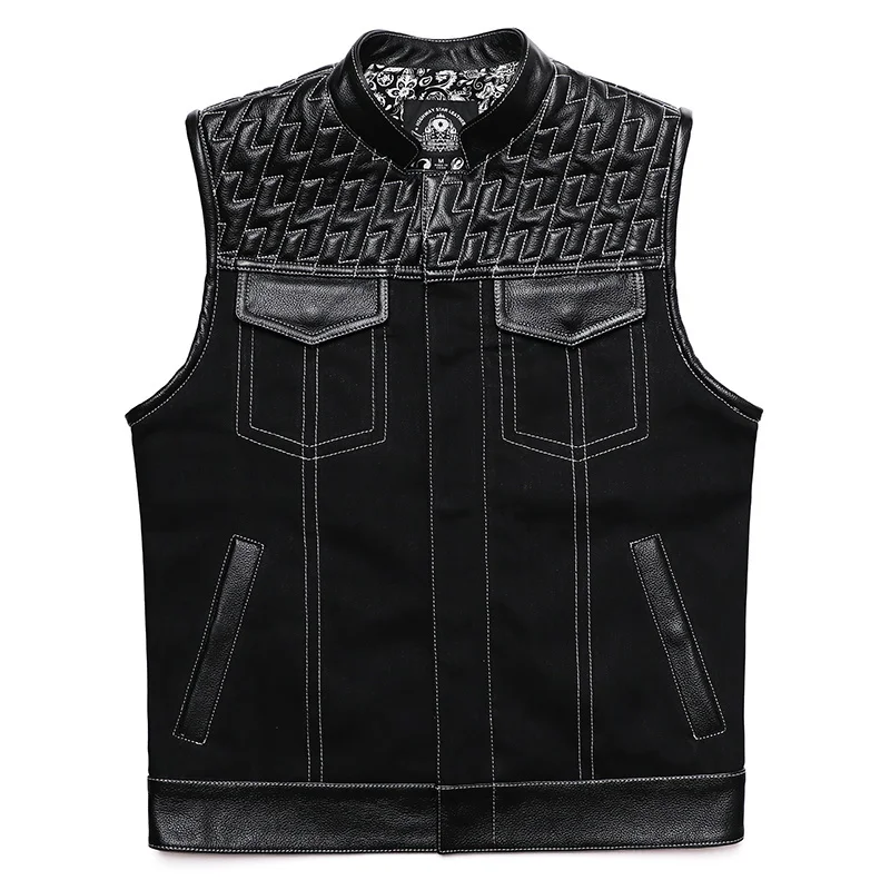 Motorcycle Gear Vest - SOA Club Style Motorcycle Leather Vest
