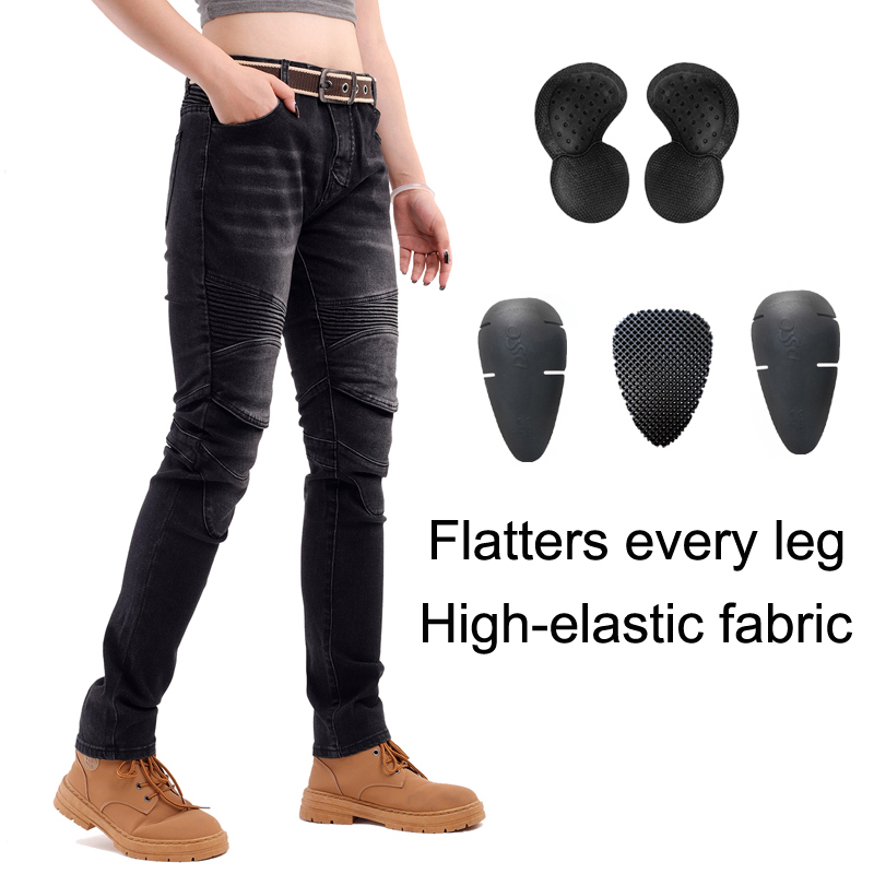 Womens Motorcycle Jeans Black  - Motorcycle Gear Women Pants recensie en prijs
