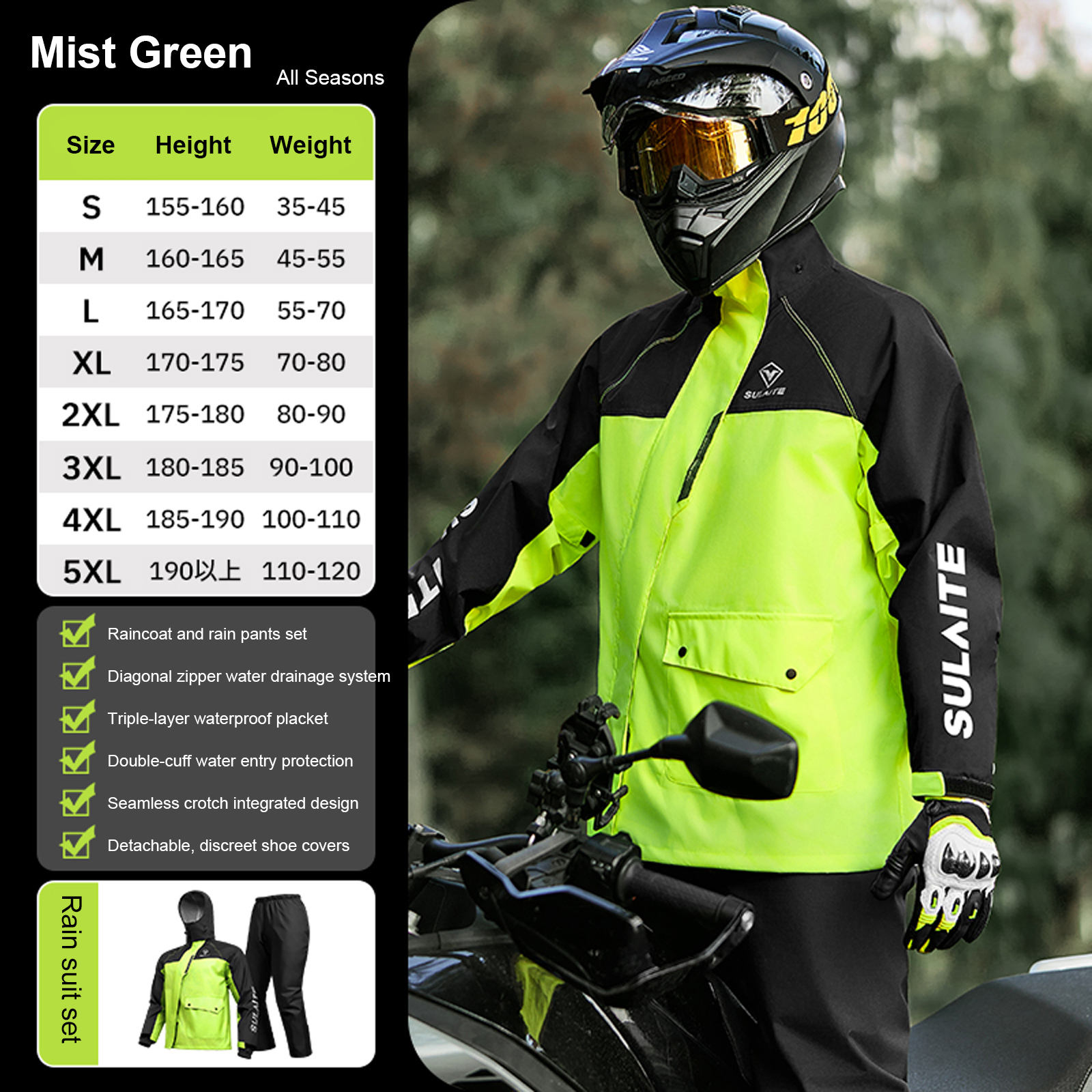 Motorcycle Rain Suit for Men & - Motorcycle Gear Cycle recensie en prijs